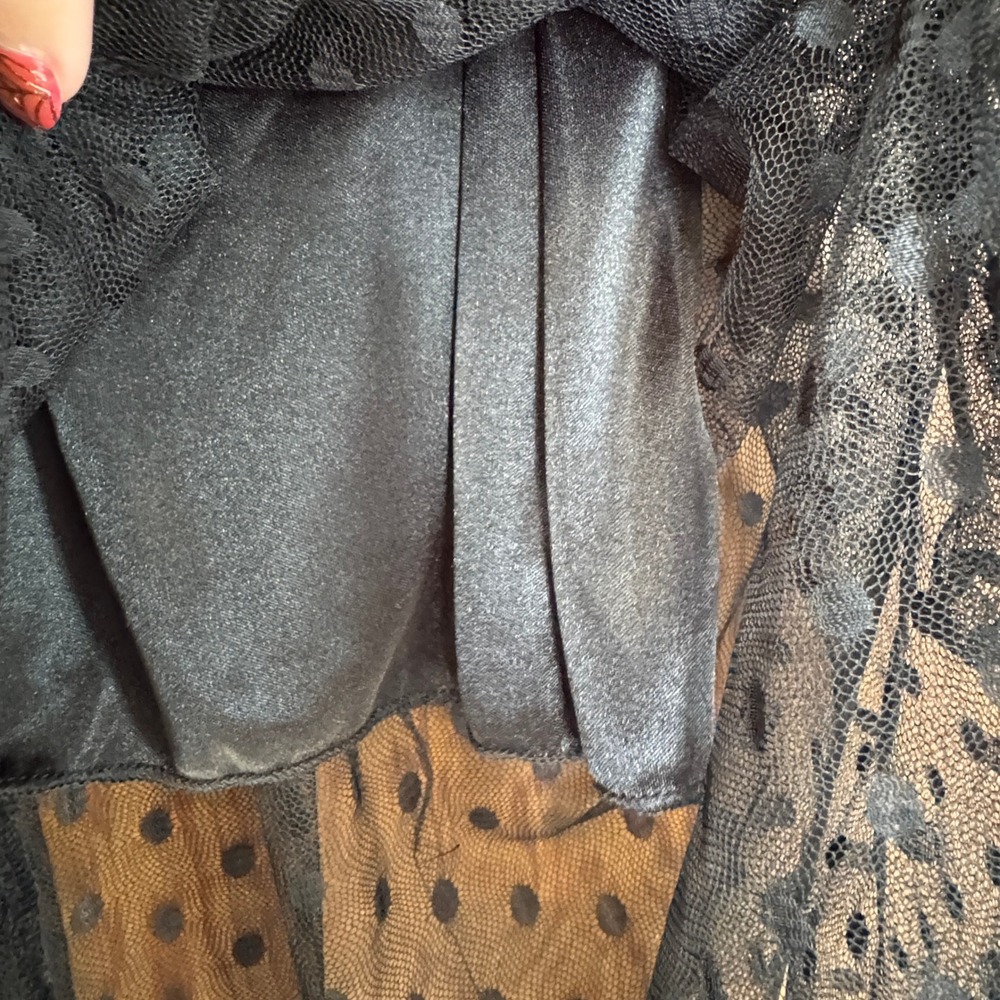 ASTR Sheer Mesh Polka Dot Tulle Maxi Skirt Small Layered Whimsigoth Dark Fairy - Picture 4 of 10